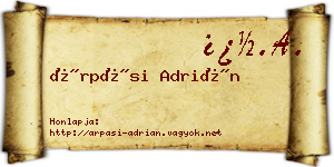 Árpási Adrián névjegykártya